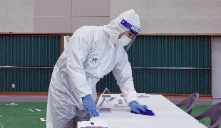 테이블 표면 소독